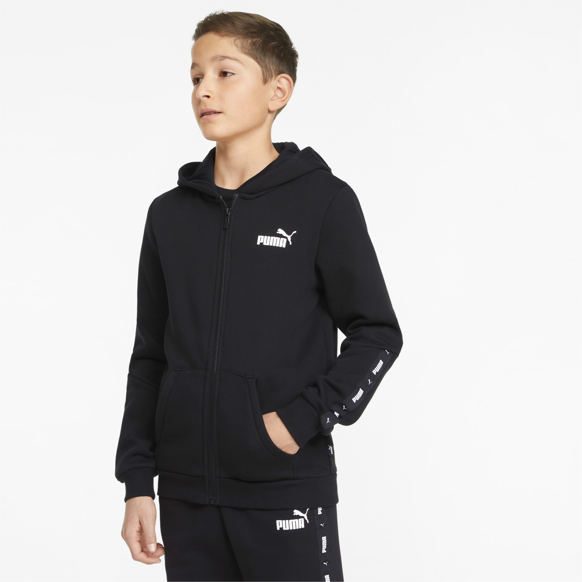 Essentials Tape Full Zip Youth Hoodie PUMA